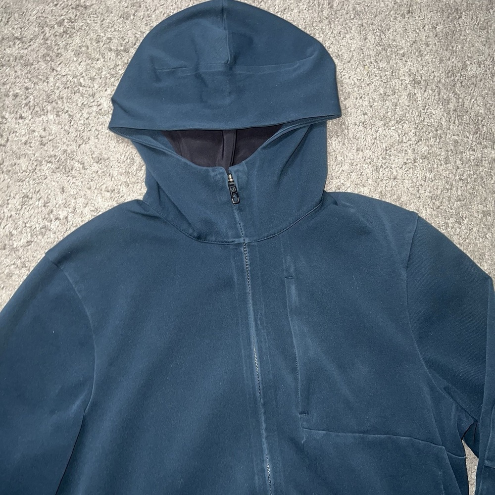 Lululemon Sojourn Hoodie Women M‎ Nocturnal Teal Full Zip Stretch Jacket 4671S